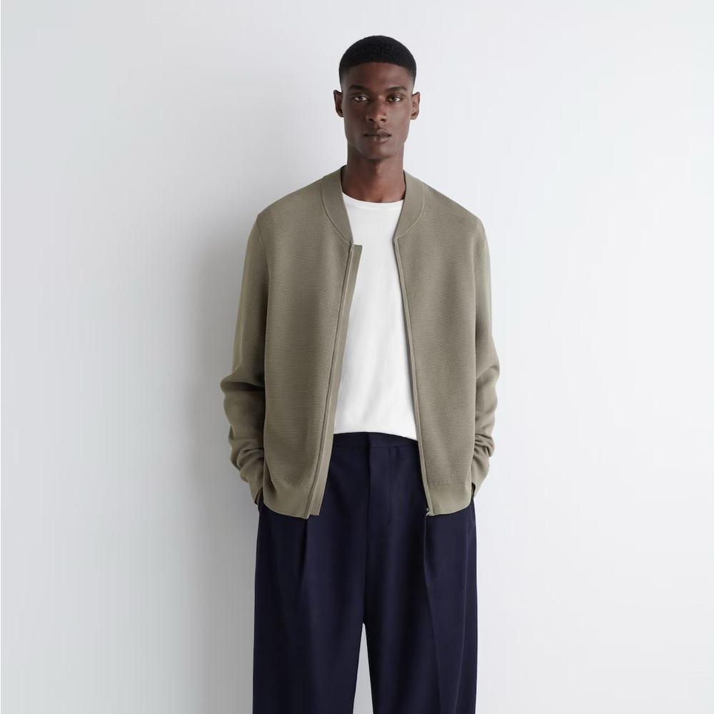 COS Textured Knitted Bomber Jacket